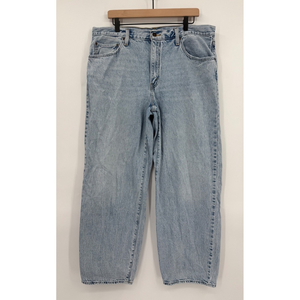Levis Baggy Dad Jeans Womens 33 Blue Wide Leg Light Wash Denim Pants